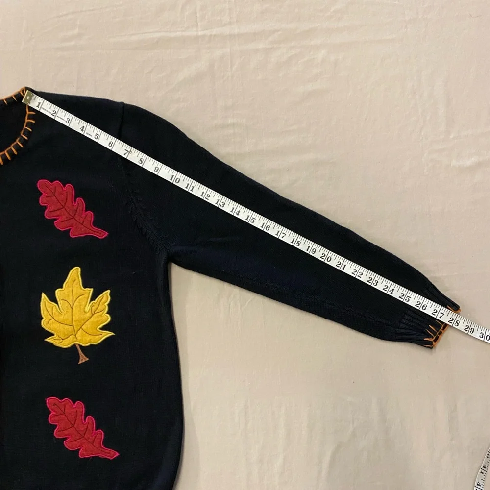 Isafia Trading Inc Autumn Fall Leaves‎ Pumpkin Acorn Zip Cardigan Sweater Large